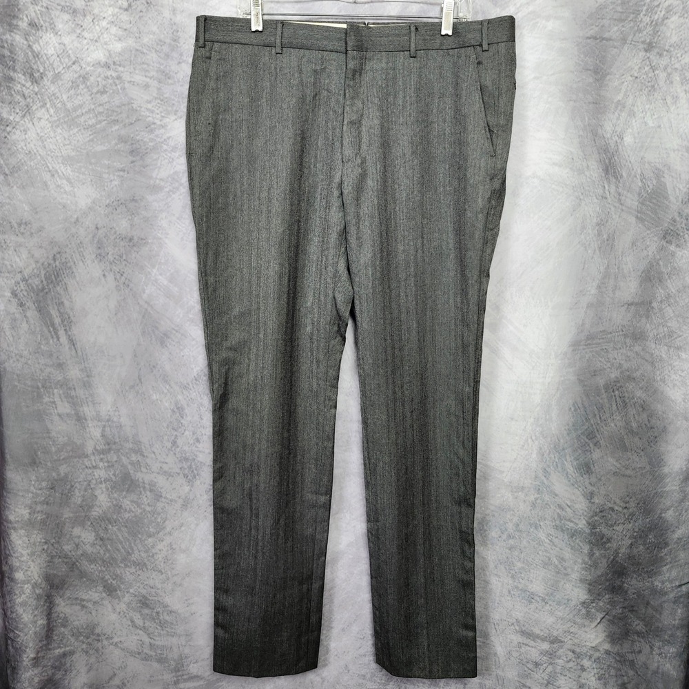 Polo Ralph Lauren x Corneliani Wool Trousers 34x33 Italy Gray Herringbone Pants